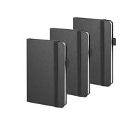 ONAVIA A6 Pocket Notebook 3 Pack, 3.5" x 5.7", Hardcover Lined Journals for School Notes, Study, Homework, Daily Planning and Journaling, 160 Pages (80 Sheets), Black