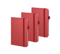 ONAVIA A6 Pocket Notebook 3 Pack, 3.5" x 5.7", Hardcover Lined Journals for School Notes, Study, Homework, Daily Planning and Journaling, 160 Pages (80 Sheets), Red