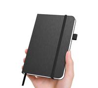ONAVIA A6 Pocket Notebook Hardcover, 3.5" x 5.7" Small Lined Journal College Ruled Notebook for Work, Office Meetings, Travel, Note Taking, Planning & Daily Writing, 160 Pages, Black