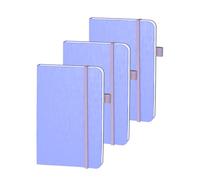 ONAVIA A6 Pocket Notebook, Small Lined Journal, 3 Pack, 160 Pages | 80 Sheets, 10.5 x 14.8 cm, Lay Flat, Bookmark, Elastic Closure, A6 Lined Journal for Work, School, Note Taking