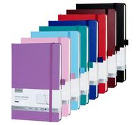 ONAVIA Notebook A5 Hardback Lined Journal Notepad Multipack, Classic College Ruled Notebooks for Work, Travel, NoteTaking, Diary and College with Pen Loop - 160 Pages, 8 Pack(Multi-Color)