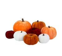ONBAGLST 8Pcs Artificial Velvet Pumpkins,4 Different Large Size Autumn Faux Foam Pumpkin for Fall Harvest Thanksgiving Party Halloween decorations