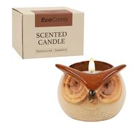 ONBAGLST Owl Scented Candle for Woman with Dried Flowers,350g Soy Rose Christmas Candle Gift for Woman with Up to30 Hours of Burn Time
