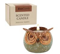 ONBAGLST Owl Scented Candle Gift for Woman with Dried Flowers,350g Soy Citrus Christmas Candle Gift for Woman,30 Hours of Burn Time