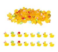 ONBAGLST Pack of 48 Mini Resin Ducks Bulk Pack Night Light Small Yellow Duck Figures Duck Decoration for Miniature Landscape Garden Aquarium Craft Games Dollhouse Decor Gift Ideas