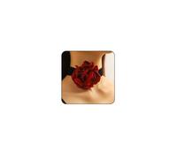 ONBRIG Flower Necklaces for Women Red Rose Choker Necklace for Women Black Velvet Choker Necklace Floral Choker Necklace Spring Summer Necklace Flower Jewelry, 16 inch, Metal, No Gemstone