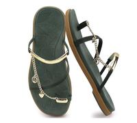 ONCAI Flat Sandals for Women with Toe-loop Square Open Toe Strappy Slide Sandal 2026 Summer Fashion Dressy Slip on Green/Khaki Size 5 Casual Beach Lightweight Outdoor Ladies Slides Shoes