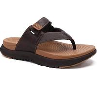 ONCAI Orthopedic Flip Flops for Men Mens Arch Support Walking Sandals Sport Recovery Orthotic Leather Sandal for Man Plantar Fasciitis Khaki Brown size 10.5