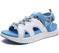ONCAI Walking Sandals for Women, Sport Athletic Hiking Sandals With Arch Support Orthotic Outdoor Footbed for Plantar Fasciitis, Water Sandalias Mujer with Adjustable Strap Blue/White Size 5.5