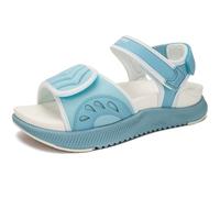 ONCAI Walking Sandals Womens,Arch Support Hiking Sandals with Orthotic Outdoor Footbed for Plantar Fasciitis,Water Athletic Platform Sandalias Mujer with 3 Adjustable Strap Blue White Size 4