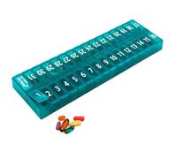 Once-a Day Monthly Pill Organizer Removable Lid for Easy Loading - Large Compartment Pill Box Medications for Entire Month Plus a Compartment for Extra Pills BPA Free