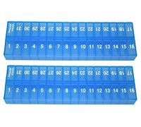 Once-a Day Monthly Pill Organizer Removable Lid for Easy Loading - Large Compartment Pill Box Medications for Entire Month Plus a Compartment for Extra Pills BPA Free (Blue - 2 Pack)