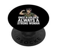 Once A Soldier Always A Strong Woman Veteran Female PopSockets Adhesive PopGrip