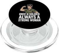 Once A Soldier Always A Strong Woman Veteran Female PopSockets PopGrip for MagSafe