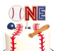 Once Around the Sun 1st Birthday Cake Topper - 3D Sun Design for One Year Old Smash Cake, First Trip Around the Sun Party Decoration (Baseball Theme)