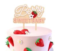 Once Around the Sun 1st Birthday Cake Topper - 3D Sun Design for One Year Old Smash Cake, First Trip Around the Sun Party Decoration (Strawberry)