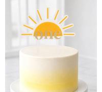 Once Around the Sun 1st Birthday Cake Topper - 3D Sun Design for One Year Old Smash Cake, First Trip Around the Sun Party Decoration (Sun Cake topper)