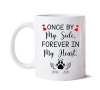 Once by My Side Forever in My Heart Drinking Cup Ceramic Tea Cup Durable Travel Mug Novelty Gift for Birthdays Christmas Anniversary Celebration 330 Ml