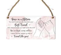 "Once in a Lifetime" Best Friend Hanging Plaque with Personalized Colour Options - Perfect Best Friend Gift for Friendship Day, Birthdays, or Just Because (Pink Marble Effect)