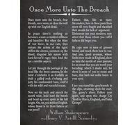 Once More Unto the Breach Shakespeare Speech Henry V Speech (8 x 10, Chalkboard Black)