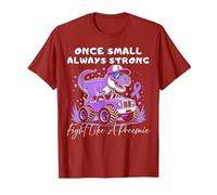 Once Small Always Strong Preemie boy Cool t-rex Prematurity T-Shirt, Men, Cranberry Red, X-Large