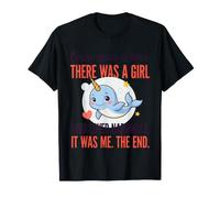 Once There was A Girl Who Loved Narwhals Cute Arctic Kids T-Shirt