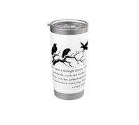 Once Upon a Midnight Dreary Edgar Allan Poe Raven Stainless Steel Insulated Tumbler