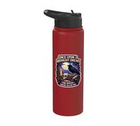 Once Upon A Midnight Dreary The Raven Edgar Allan Poe Fan Stainless Steel Insulated Water Bottle