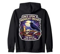 Once Upon A Midnight Dreary The Raven Edgar Allan Poe Fan Zip Hoodie