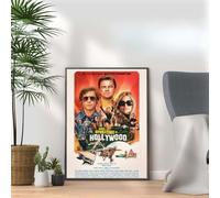 Once Upon a Time... in Hollywood 2019, Quentin Tarantino Movie Print Cult Cinema Film Poster, A4 and A3 Size Frame Options Available, Home, Pub, Café, Bar Decoration Wall Art Print (A3 Framed (White))