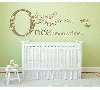 Once Upon a time Quote, Vinyl Wall Art Sticker. Mural, Decal. Home, Wall Decor. Children's Bedroom, Nursery, Playroom, Library, School (80cm Wide x 26.8cm high, Gold)