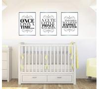 Once Upon A Time Set of 3 Quotes Baby Boys Nursery Decor Wall Art Poster Print - Size A1-594 x 841 mm