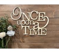 Once upon a time sign for backdrop,Nursery Wall Decor,Wooden Kids room Reading corner decorations for Girl or Boy baby shower party decor,Bedroom Home Farmhouse Living Playroom