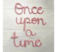 Once Upon a Time Sign Nursery Decor Once Upon a Time wire Wall Sign Decor for Reading Corner Kids Room Family Bookshelf Home Décor Birthday Present DIY Decoration (Pink)