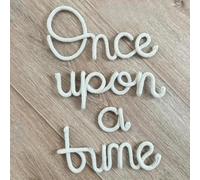 Once Upon a Time Sign Nursery Decor Once Upon a Time wire Wall Sign Decor for Reading Corner Kids Room Family Bookshelf Home Décor Birthday Present DIY Decoration (Off white)