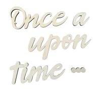 Once Upon a Time Sign, Wooden Reading Corner Decor with 20 Dispensing Glue Wall Nursery Decor Sign, Photo Wall Decoration Signage for Room Living Room Office
