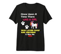 Once Upon A Time There was A Girl Who Loved Dogs & Unicorns Premium T-Shirt