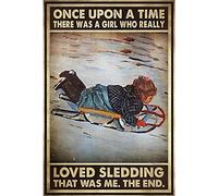 Once Upon A Time There was A Girl Who Really Loved Sleeding That was Me The End Poster Metal Tin Sign Wall Decor for Garage Man Cave Bar Kitchen Metal Tin Sign 8x12 Inch
