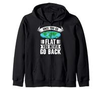Once You Go Flat Flat Earth Society Flat Earther Zip Hoodie