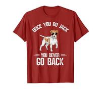 Once You Go Jack You Never Go Back Jack Russell Terrier T-Shirt, Men, Cranberry Red, Large