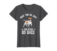 Once You Go Jack You Never Go Back Jack Russell Terrier T-Shirt, Women, Dark Heather Grey, Medium