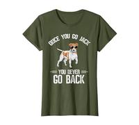 Once You Go Jack You Never Go Back Jack Russell Terrier T-Shirt, Women, Olive Green, X-Small