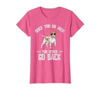 Once You Go Jack You Never Go Back Jack Russell Terrier T-Shirt, Women, Pink Heather, Small