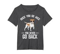 Once You Go Jack You Never Go Back Jack Russell Terrier T-Shirt, Women's Plus, Dark Heather Grey, 1X