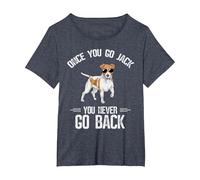 Once You Go Jack You Never Go Back Jack Russell Terrier T-Shirt, Women's Plus, Heather Blue, 1X