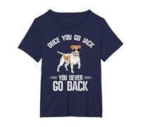 Once You Go Jack You Never Go Back Jack Russell Terrier T-Shirt, Women's Plus, Navy Blue, 3X