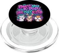 Once You K-Pop You Can't K-Stop Cute Animals Music Lover PopSockets PopGrip for MagSafe