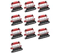 Onchdbfhuu 10X 250A 12V Bus Bar Battery Power Distribution Block Car Audio 12 Volt DC Busbar 4 X 3/8Inch Posts 6 X 8 Screws