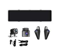 Onchdbfhuu 12 Inch Rearview Mirror Driving Recorder Streaming Media Rearview Mirror 1080P Front Rear Left Right Blind Spot Assist Camera
