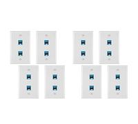 Onchdbfhuu 12 Pieces 2 Port Ethernet Wall Plate, RJ45 Cat6 Female to Female Jack Inline Coupler Face Plates